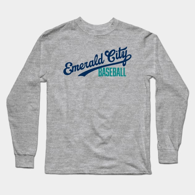 Emerald City Baseball Long Sleeve T-Shirt by Throwzack